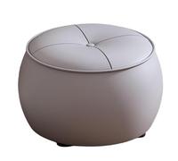 MYRTFK Tabouret Rond, Repose-Pieds rembourré, Pouf avec Patins antidérapants, Ottoman capitonné pour Salon, Chambre, Balcon(Gray)