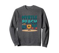 Myrtle Beach Bum Vacation Sun Fun Beach Cadeau pour Amoureux de la Plage Sweatshirt, Unisexe pour Adultes, Chiné Foncé, M