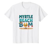 Myrtle Beach Bum Vacation Sun Fun Beach Cadeau pour Amoureux de la Plage T-Shirt, Enfant, Blanc, 8 Ans