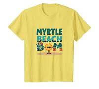 Myrtle Beach Bum Vacation Sun Fun Beach Cadeau pour Amoureux de la Plage T-Shirt, Enfant, Citron, 3 Ans