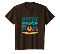 Myrtle Beach Bum Vacation Sun Fun Beach Cadeau pour Amoureux de la Plage T-Shirt, Enfant, Marron, 6 Ans