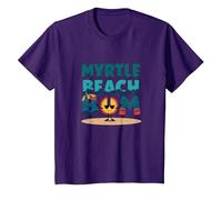 Myrtle Beach Bum Vacation Sun Fun Beach Cadeau pour Amoureux de la Plage T-Shirt, Enfant, Violet, 3 Ans