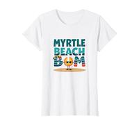 Myrtle Beach Bum Vacation Sun Fun Beach Cadeau pour Amoureux de la Plage T-Shirt, Femme, Blanc, XL