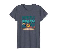Myrtle Beach Bum Vacation Sun Fun Beach Cadeau pour Amoureux de la Plage T-Shirt, Femme, Bleu Chiné, XS