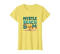Myrtle Beach Bum Vacation Sun Fun Beach Cadeau pour Amoureux de la Plage T-Shirt, Femme, Citron, M