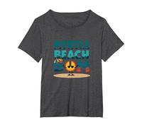 Myrtle Beach Bum Vacation Sun Fun Beach Cadeau pour Amoureux de la Plage T-Shirt, Femme Grandes Tailles, Chiné Foncé, 6X