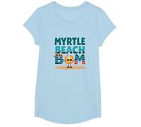 Myrtle Beach Bum Vacation Sun Fun Beach Cadeau pour Amoureux de la Plage T-Shirt, Fille, Bleu Céleste, L