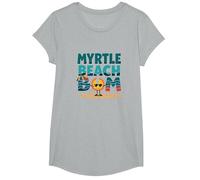 Myrtle Beach Bum Vacation Sun Fun Beach Cadeau pour Amoureux de la Plage T-Shirt, Fille, Gris Chiné, XS
