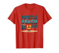 Myrtle Beach Bum Vacation Sun Fun Beach Cadeau pour Amoureux de la Plage T-Shirt, Homme, Rouge, XL