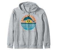 Myrtle Beach, Caroline du Sud, Dolphin Beach Ocean, coucher de soleil rétro Sweat à Capuche