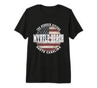Myrtle Beach Caroline du Sud, Drapeau américain Vintage T-Shirt Haut de Gamme