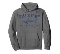 Myrtle Beach Caroline du Sud Requin Vintage Arqué Bleu Marine Sweat à Capuche