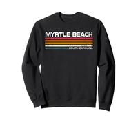 Myrtle Beach Caroline du Sud Retro Travel Stripes Sweatshirt