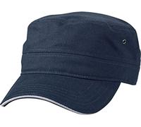 Myrtle Beach Casquette Type Militaire en Coton Canvas Durable (Navy/White)