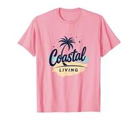 Myrtle Beach Coastal Living Palm Tree Beach Vacances T-Shirt, Homme, Rose, S