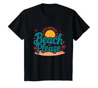 Myrtle Beach Please Vacation Summer Amusement Coastal Art T-Shirt, Enfant, Noir, 2 Ans