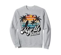 Myrtle Beach South Carolina Palm Tree Surf Retro Sunset 70's Sweatshirt