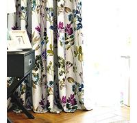 MYRU 1 Paire de Rideaux occultants à Motif Floral Violet et Bleu pour Salon, Chambre à Coucher (51 x 99 x 213 cm)