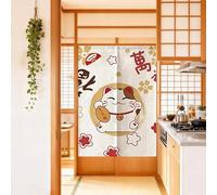 MYRU Lucky Cat Noren Rideau Japonais Noren pour entrée (Chat Porte-Bonheur 84 x 140 cm)