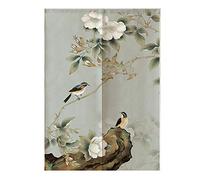 MYRU Rideau de Porte Feng Shui Motif Fleurs Chinoises et Oiseaux 33 by 59 inch Flower and Bird-b