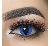 MYSA LENS® Lentilles De Contact De Couleur Fantaisie Crazy Halloween Cosplay Yeux De Chat Oeil Bleu De Serpent Cat Eyes Etui Offert 12 Mois sans correction