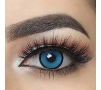MYSA LENS® Lentilles De Contact De Couleur Fantaisie Crazy Halloween Yeux Bleu Manson Blue Etui Offert 12 Mois sans correction