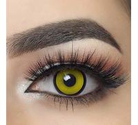 MYSA LENS® Lentilles De Contact De Couleur Fantaisie Crazy Halloween Yeux Jaune Manson Cercle Noir Yellow Manson Etui Offert 12 Mois sans correction
