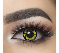 MYSA LENS® Lentilles De Contact De Couleur Fantaisie Crazy Lens Cosplay Halloween Yeux Loup Twilight Black Wolf Etui Offert 12 Mois sans correction