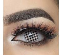 MYSA LENS® Lentilles De Contact De Couleur Fantaisie Crazy Lens Cosplay Halloween Yeux Mesh Blanc White Screen White Mesh Etui Offert 12 Mois sans correction