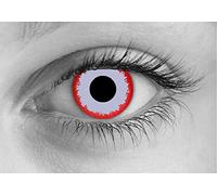 MYSA LENS® Lentilles De Contact De Couleur Fantaisie Crazy Lens Cosplay Yeux Blanc Mort Vivant Walking Dead Etui Offert 12 Mois sans correction