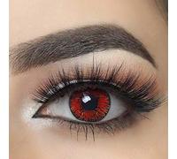 MYSA LENS® Lentilles De Contact De Couleur Fantaisie Crazy Lens Cosplay Yeux Red Rage Eye Rage Rouge Etui Offert 12 Mois sans correction
