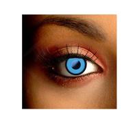 MYSA LENS® Lentilles De Contact De Couleur Fantaisie Crazy Lens vampire zombi lunatic Yeux Saw Bleu Etui Offert 12 Mois sans correction
