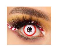 MYSA LENS® Lentilles De Contact De Couleur Fantaisie Crazy vampire zombi lunatic Yeux Saw Rouge Red Saw Etui Offert 12 Mois sans correction