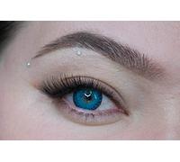 MYSALENS® Lentilles De Contact De Couleur Brillant Bleu 3 Ton Kit De Rangement Boitier Pince applicateur Offert 12 Mois sans correction