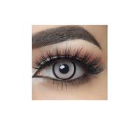 MYSALENS® Lentilles De Contact De Couleur Crazy Halloween Fantaisie Yeux Blanche Cercle Noir White Manson Etui 12 Mois sans correction