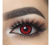 MYSALENS® Lentilles De Contact De Couleur Crazy Halloween Fantaisie Yeux Rouge Cercle Noir Red Manson Etui 12 Mois sans correction