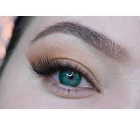 MYSALENS Lentilles De Contact De Couleur Hidrocharme Vert Verde Couleur Naturelle très haute opacité Kit De Rangement Boitier Pince applicateur 12 Mois sans correction
