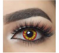 MYSALENS® Lentilles De Contact De Couleur Red Wolf Avizor Solution Multifonctions 10ML Kit De Rangement Offert 12 Mois