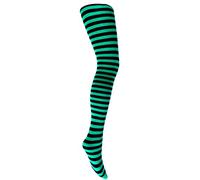 Mysasi London Collants rayés pour enfants, Noir et émeraude, 11-14 ans