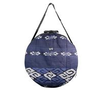 Mysevendo - Sac pour tambour chamanique - En ikat - Bleu ikat - Diamètre : 45 cm - Avec sangle de transport ronde