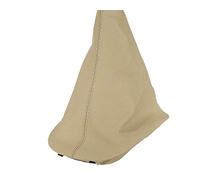 Myshopx SA124 - Soufflet de levier de vitesses et sac avec soufflet - Beige pâle - Fil beige - Cuir véritable