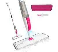 MySimaa Serpillière, Balai Serpillère Vaporisateur Polyvalent 2-en-1 pour Le Nettoyage des Sols, Rotation 360° avec Vaporisateur, Ergonomique, Reservoir 400ml, Serpillere Balai Spray en Microfibre