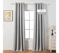 MYSKY HOME Ridaux Thermiques Isolants Anti Froid et Chaleur, Rideau Occultant Porte d'Entrée Total Lumineux Bloquer Anti Bruit pour Salon Chambre, L 140 x H 260 CM, Gris Clair, Lot de 2