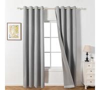 MYSKY HOME Ridaux Thermiques Isolants Anti Froid et Chaleur, Rideau Occultant Porte d'Entrée Total Lumineux Bloquer Anti Bruit pour Salon Chambre, L 140 x H 245 CM, Gris Clair, Lot de 2