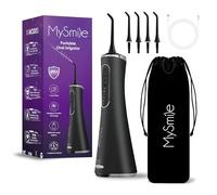 MySmile Water Dental Flosser pour dents Irrigateur oral sans fil 5 modes de nettoyage 4 pointes de jet remplaçables IPX 7 Imperméable USB Rechargeable Water Dental Picks pour nettoyage des dents avec