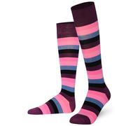 Mysocks Chaussettes unisexe à rayures au genou Violet Noir Bleu