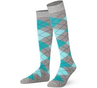 MySocks Hommes Femmes Genou Haute Chaussettes,Menthe Turquoise Sur Cendre,36-41
