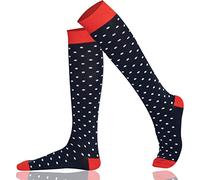 MySocks Mi-bas unisexes à pois, Marine Blanc Point, 36-41