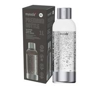 Mysoda: Bouteille d'eau de premium pour machine à eau pétillante, couvercle et fond en acier inoxydable, 1 L - Argenté