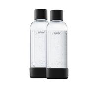 Mysoda Bouteilles de gazéification en PET 2 x 1 L – Sans BPA, fermeture rapide, biocomposite Noir